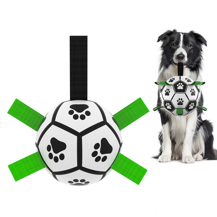 Interactive Dog Football with Straps