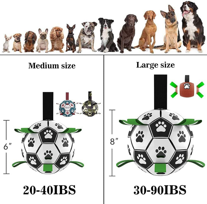 Interactive Dog Football with Straps