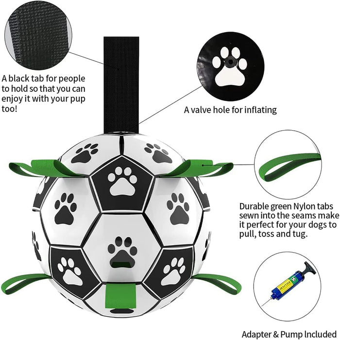 Interactive Dog Football with Straps