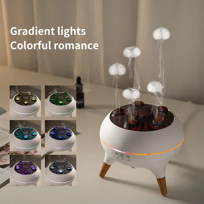 Jellyfish Air Humidifier – 250ml Aromatherapy Diffuser & Night Light