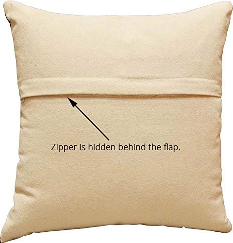 Beige pillow cover back with folded flap indicating hidden zipper placement