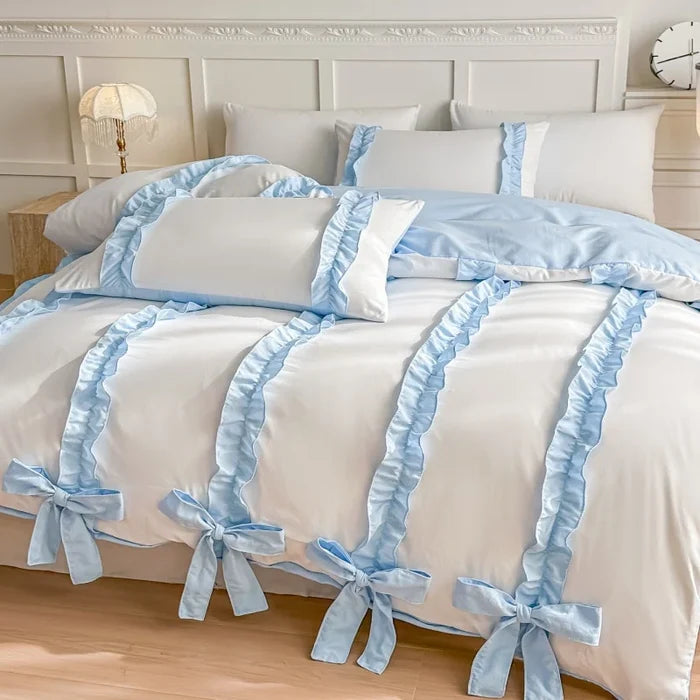 Kawaii Bow Print Bedding Set | 3-Piece Duvet Cover & Pillowcases