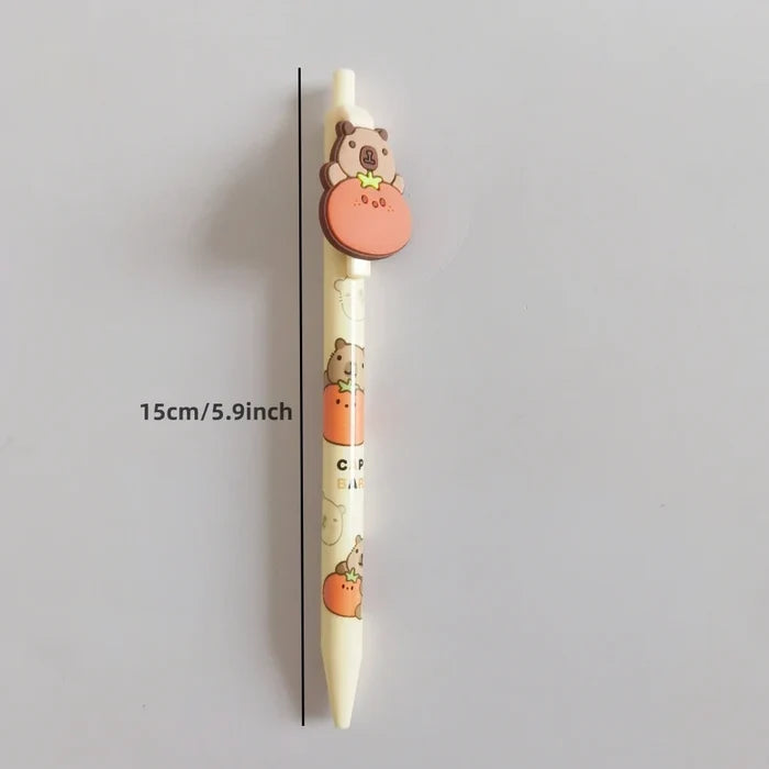 Kawaii Capybara Pens – Cute 4-Piece Gel Pen Set | 0.5mm Writing Tip | Random Designs