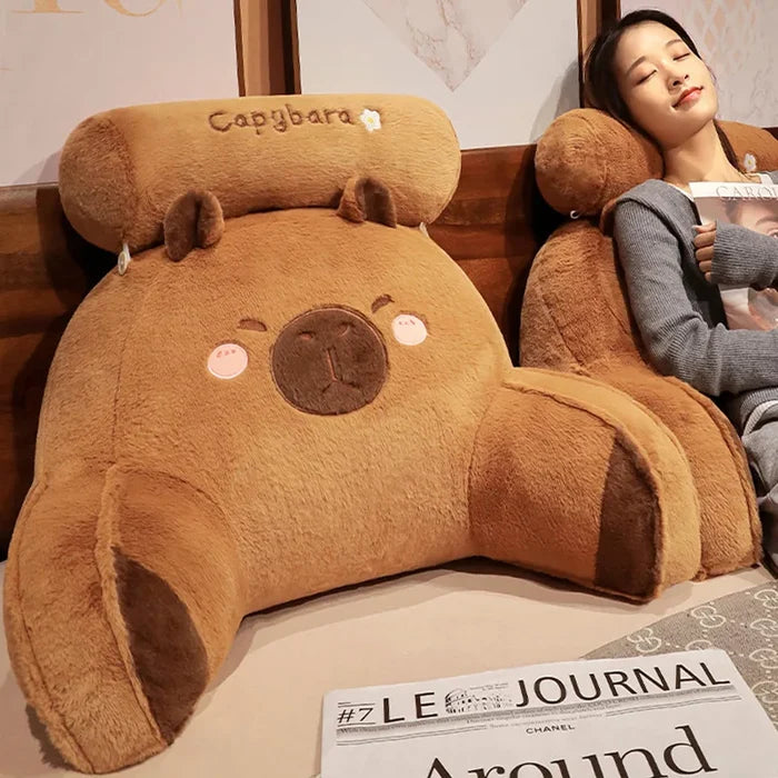 Kawaii Capybara Plush Pillow – Soft Huggable Cushion | 60x40cm & 70x50cm | Capybara Gift | Sofa Bed Bedroom Decor