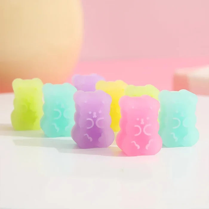 Kawaii Gummy Bear Erasers – Cute 5-Piece Bear-Shaped Rubber Eraser Set