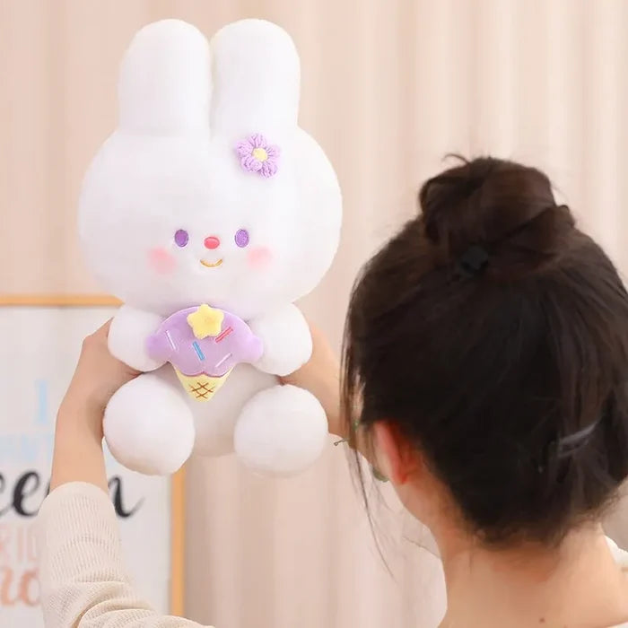 Kawaii Ice Cream Bunny Plushie – Cute 25cm Dessert-Themed Stuffed Animal