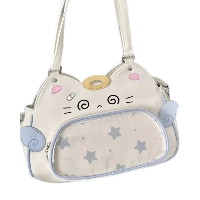 Kawaii Neko Cat Crossbody Bag – Cute PU Leather Cat Face Bag | Adjustable Strap | Kawaii Fashion Accessory