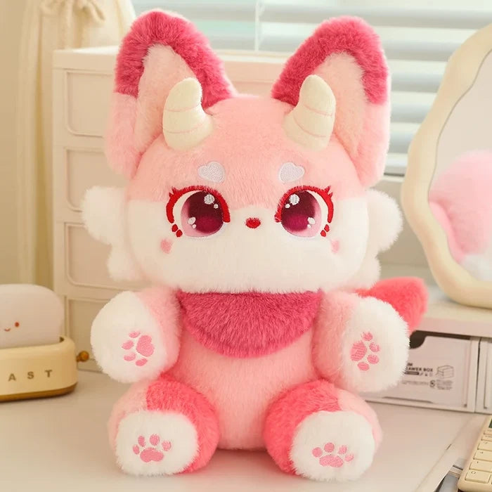Kawaii Pastel Fantasy Fox Plushie – Soft Fairytale Stuffed Animal | 35cm & 50cm