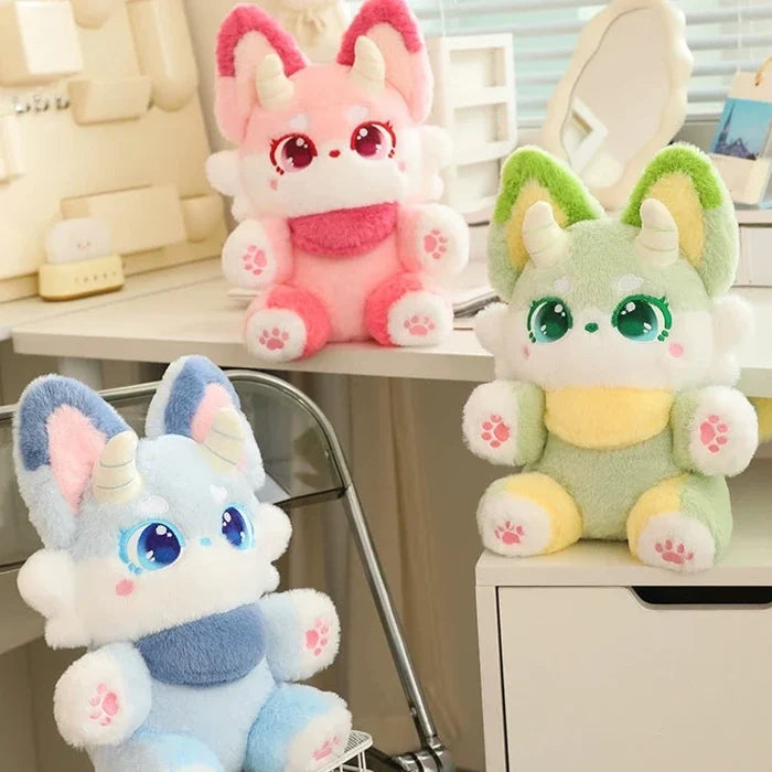 Kawaii Pastel Fantasy Fox Plushie – Soft Fairytale Stuffed Animal | 35cm & 50cm