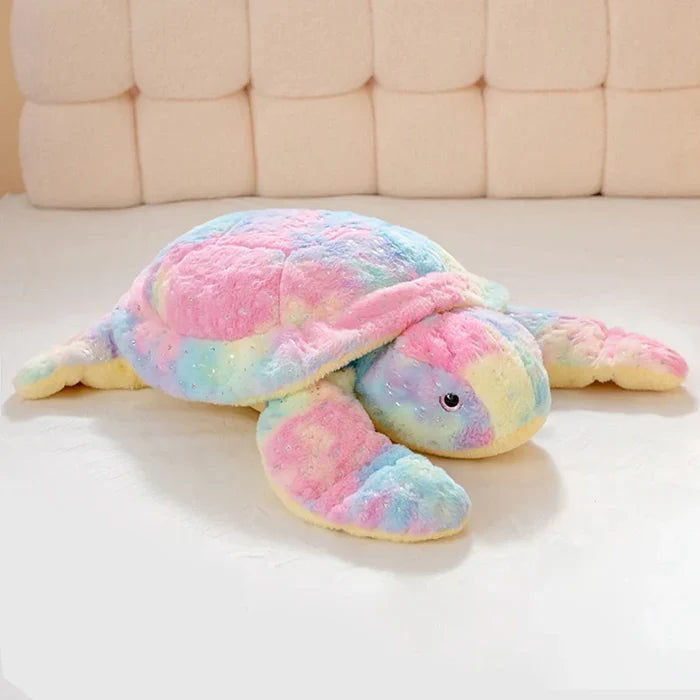 Kawaii Pastel Plush Turtle – Squishy Soft Turtle Stuffed Animal | Blue & Pink | 2 Sizes