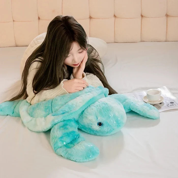 Kawaii Pastel Plush Turtle – Squishy Soft Turtle Stuffed Animal | Blue & Pink | 2 Sizes