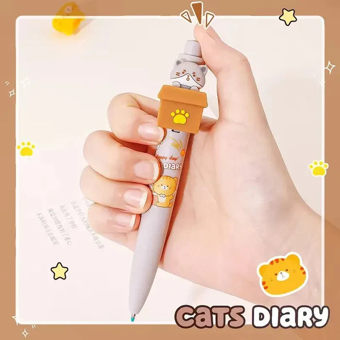 Kawaii Peek-a-Boo Cat Gel Pens | Cute Stationery Gift
