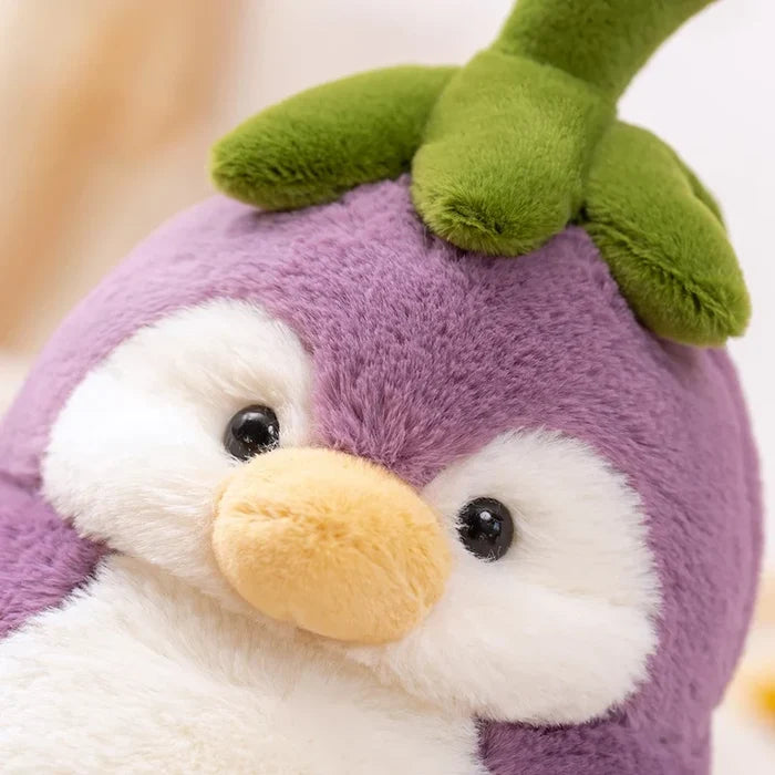 Kawaii Penguin Eggplant Plushie | Funny Vegetable Animal Toy