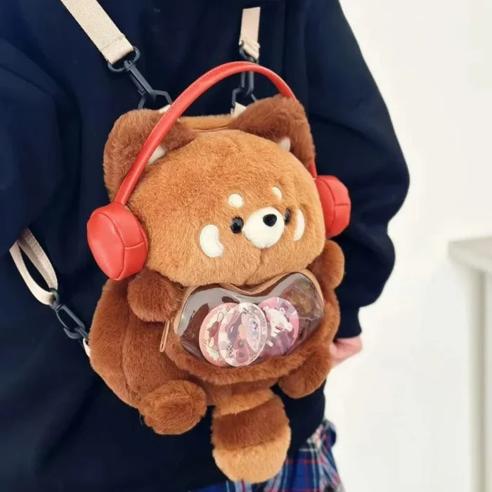 Kawaii Red Panda Plush Backpack | Soft Animal Mini Backpack