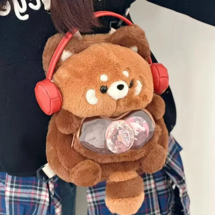 Kawaii Red Panda Plush Backpack | Soft Animal Mini Backpack