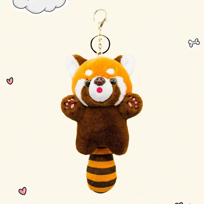 Kawaii Red Panda Plush Keychain | 20cm Stuffed Animal Bag Charm