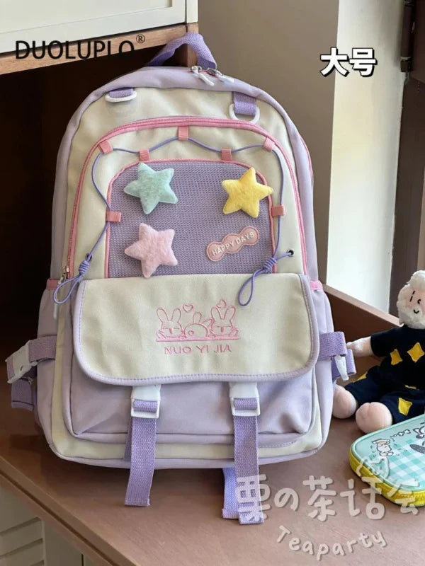 Kawaii Star Chaser Backpack – Celestial Nylon Bag | 6 Colours | Small & Large