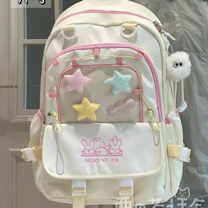 Kawaii Star Chaser Backpack – Celestial Nylon Bag | 6 Colours | Small & Large