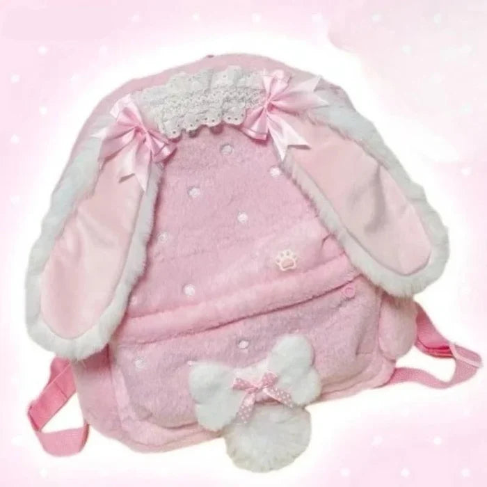 Kawaii Sweet Bunny Plush Backpack – Cute Soft Bunny Bag | Gift for Kawaii & Soft Girl Fans