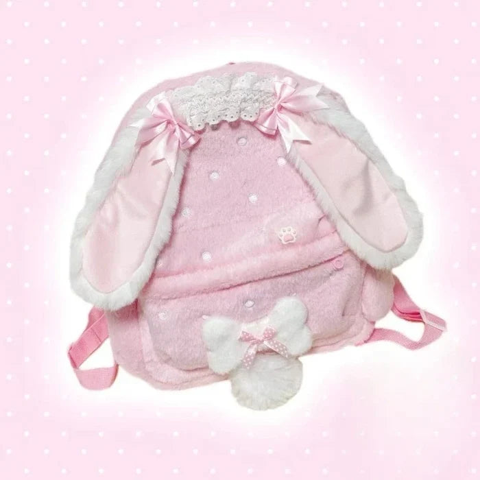 Kawaii Sweet Bunny Plush Backpack – Cute Soft Bunny Bag | Gift for Kawaii & Soft Girl Fans