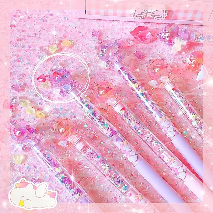 Kawaii Unicorn Friend Gel Pen – 0.5mm Black Gel Ink Pen with Unicorn Topper | Pink & Purple | Kawaii Stationery Gift