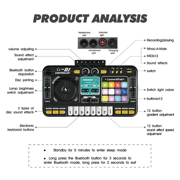 Kids DJ Mixer Toy Keyboard – Fun Music Learning Play