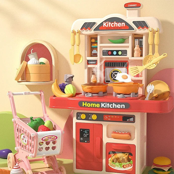 Kids Kitchen Play Set with Lights Sounds & Realistic Fun