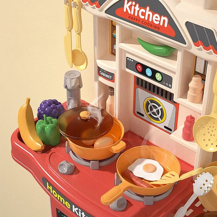 Kids Kitchen Play Set with Lights Sounds & Realistic Fun