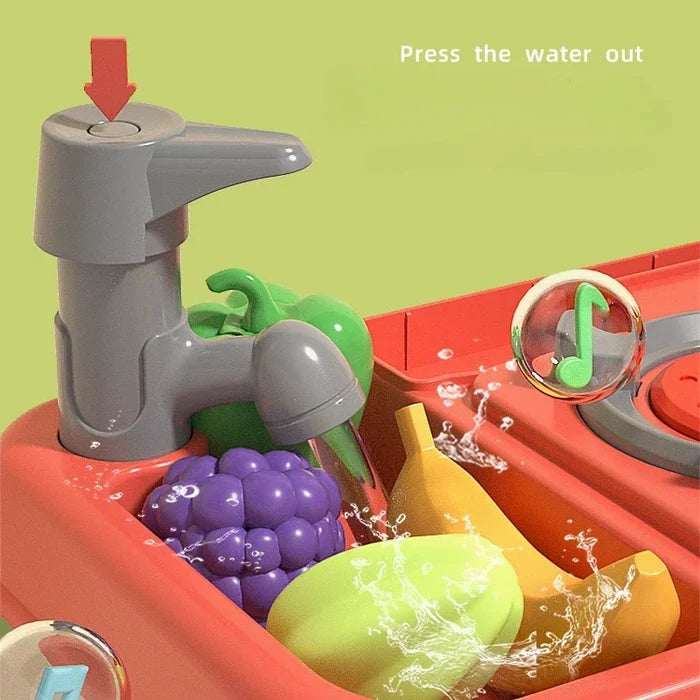 Kids Kitchen Play Set with Lights Sounds & Realistic Fun