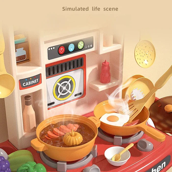 Kids Kitchen Play Set with Lights Sounds & Realistic Fun