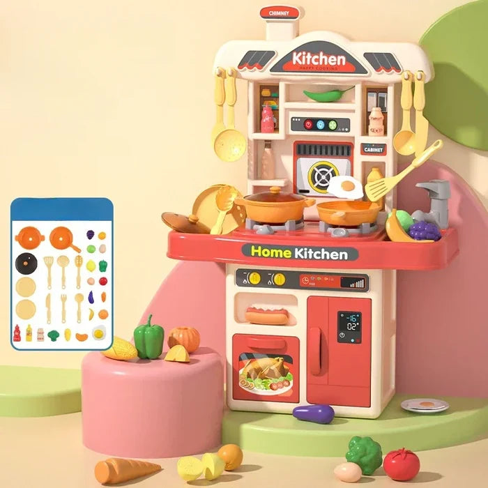 Kids Kitchen Play Set with Lights Sounds & Realistic Fun