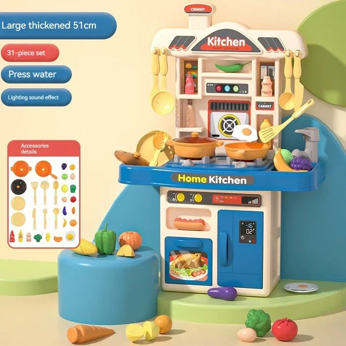 Kids Kitchen Play Set with Lights Sounds & Realistic Fun