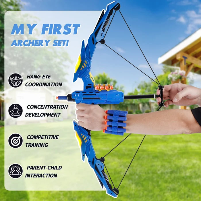 Kids Soft Dart Archery Set with LED Lights for Safe Play