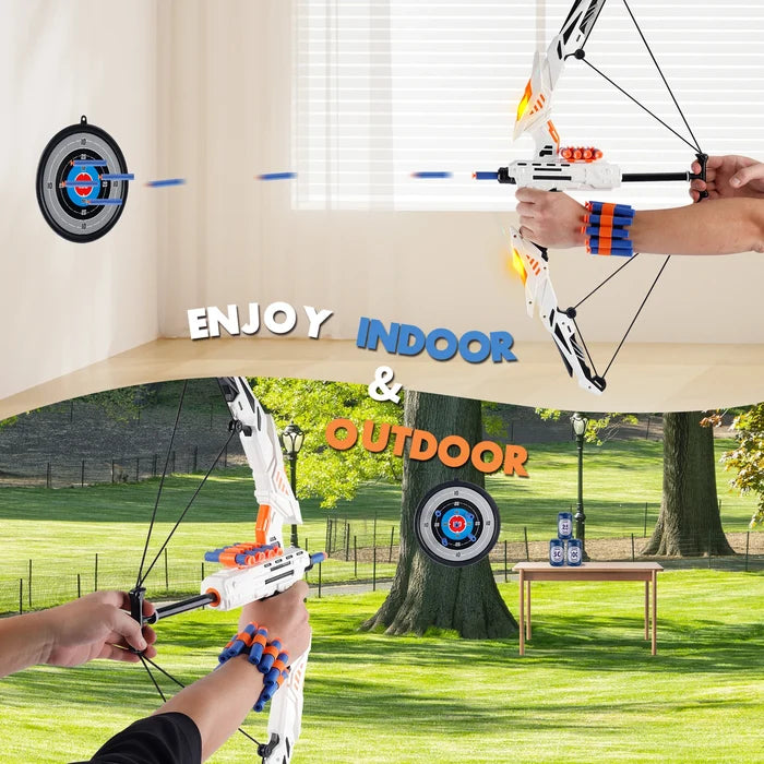 Kids Soft Dart Archery Set with LED Lights for Safe Play