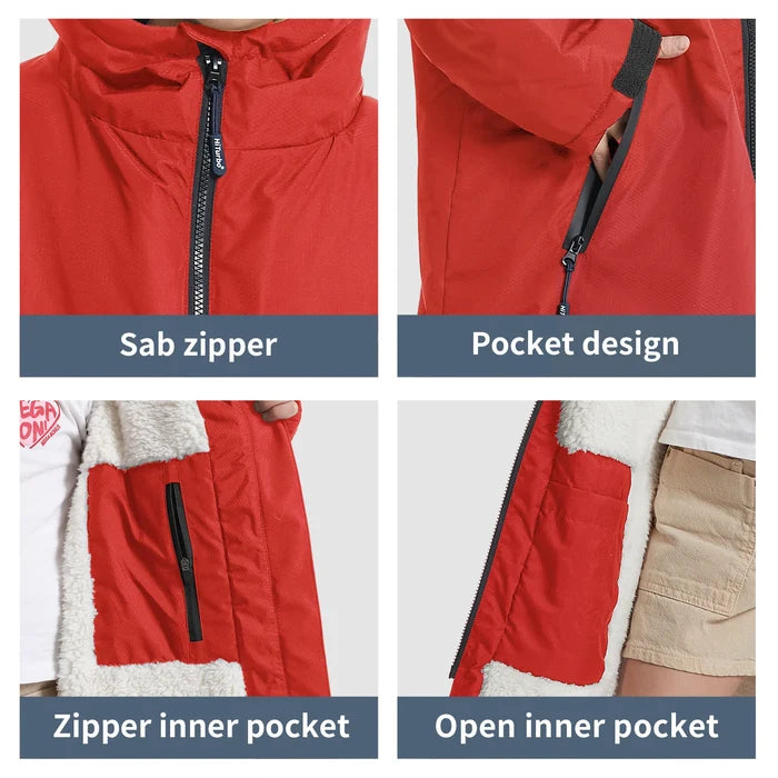Kids Waterproof Changing Robe – Warm, Soft & Fluffy Hoodie