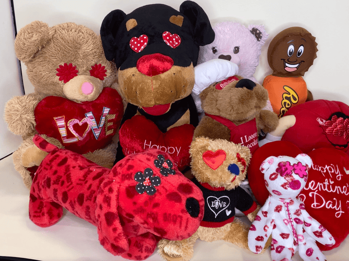 LARGE Hearts, Love & Candy Dog Toys Squeak & NO Squeak - Glad Dogs Nation | ALL Profits Donated