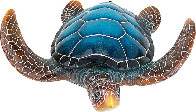 Large Sea Turtle Garden Statue - Hand-Cast Stone and Resin Ocean Decor