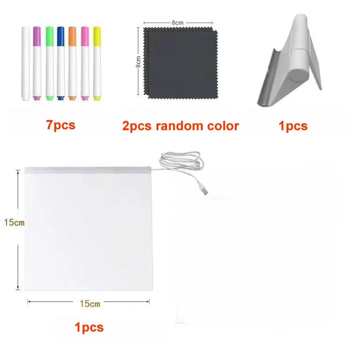 LED Acrylic Message Board – Rewritable Glowing Drawing Toy