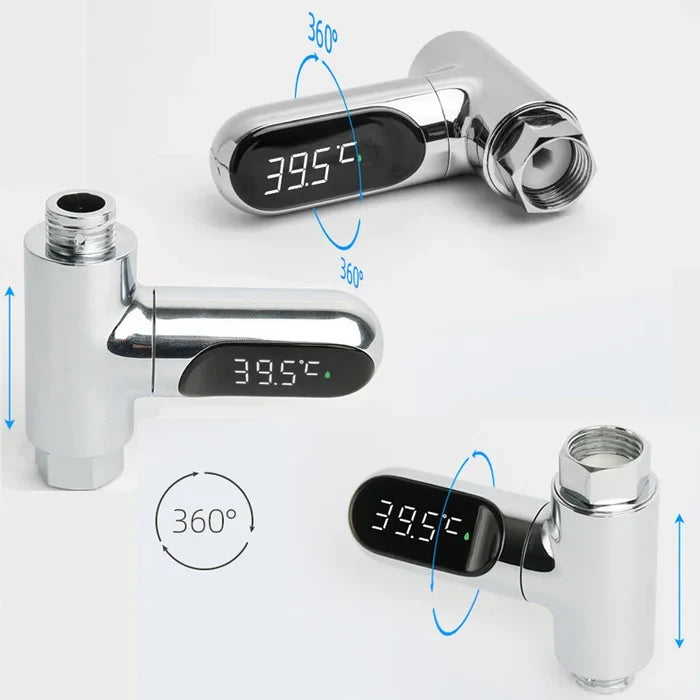 LED Water Shower Thermometer – Safe, Battery-Free Display