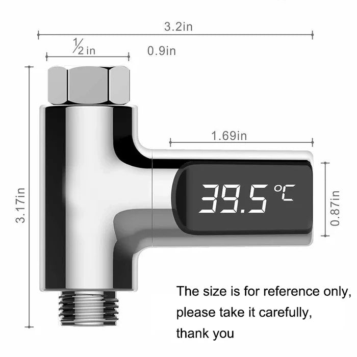 LED Water Shower Thermometer – Safe, Battery-Free Display