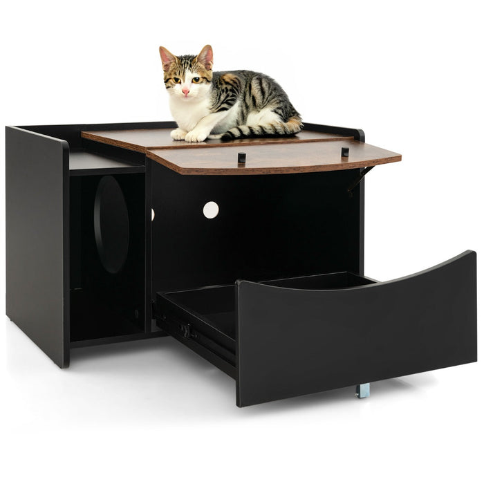 Litter Cabinet with Pull-Out Drawer