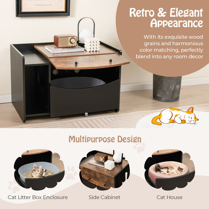 Litter Cabinet with Pull-Out Drawer