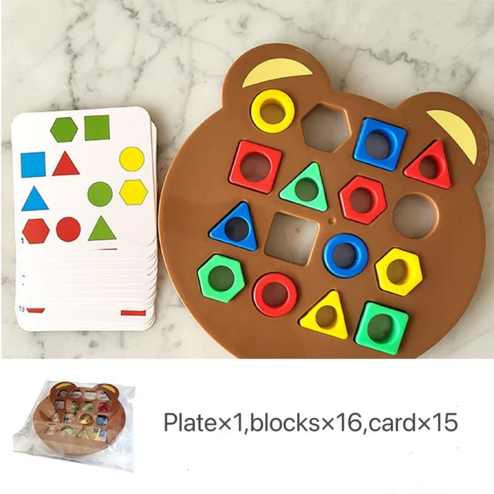 Little Bear Geometry Puzzle – Montessori Learning & Fun