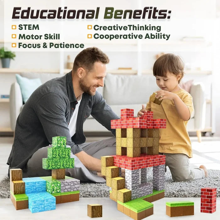 Magnetic Blocks Toy Set – 100PCS STEM Building Fun for Kids