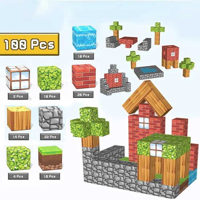 Magnetic Blocks Toy Set – 100PCS STEM Building Fun for Kids