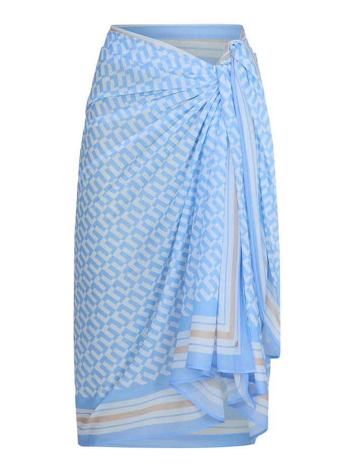 Blue geo print sarong   - SS26 The Golden Hour Collection NAIA Beach