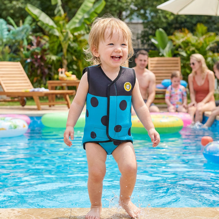 Mambobaby Blue Ladybug Baby Thermal Wetsuit