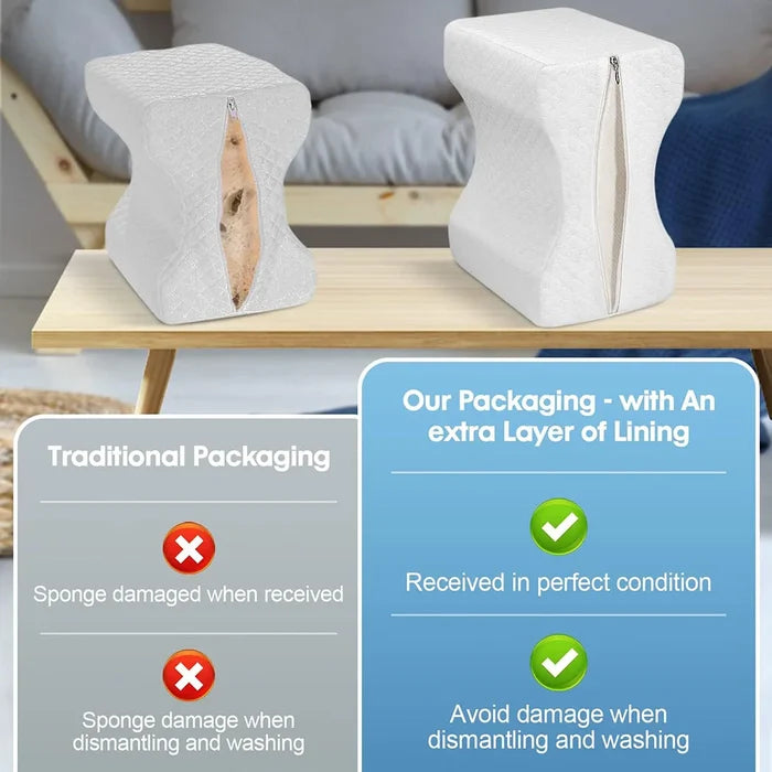 Memory Foam Leg Pillow for Side Sleepers & Pain Relief