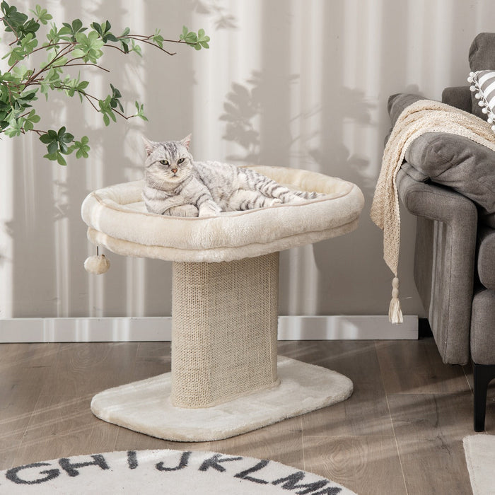 Modern cat tree with plush perch