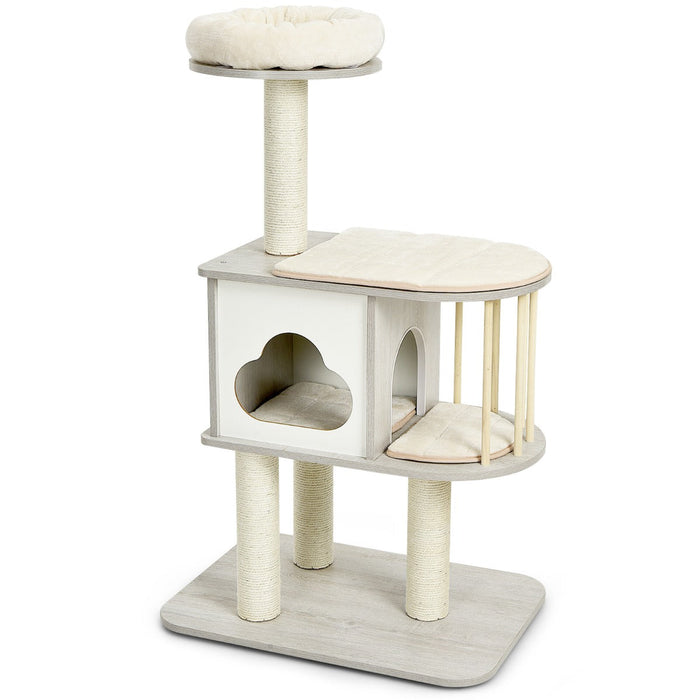 Modern Three-Tier Cat Tower with Condo
